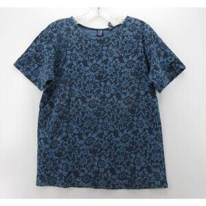VINTAGE Gap Top Medium Pullover Shirt Floral T Tee Crewneck 90s Y2K